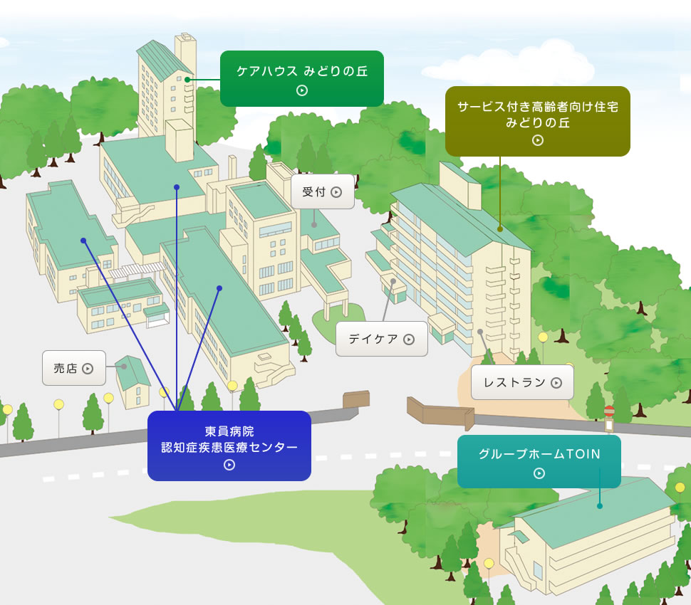 東員病院・認知症疾患医療センターのエリアマップ
